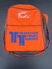Vintage Retro Orange Trafalgar Travel Europe Bag 1970s Retro Bag NOS