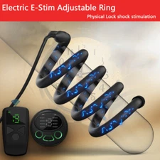 MALE Electric EStim Penis Stretcher Enhancer Ball Scrotum Ring Delay Ejaculation