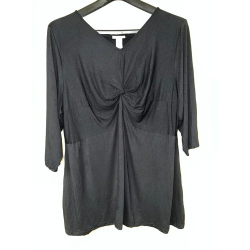 Twist Front TOP 2X 22W 24W Drape Blouse Black Catherines Lane Bryant NEW - Picture 1 of 5
