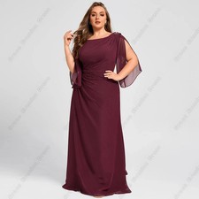 Modern Burgundy Scoop Mother of Bride Dresses with Beading Full Sleeve Wedding