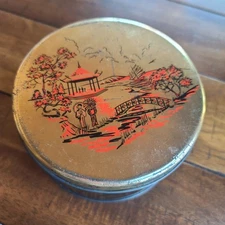 Vintage Cherrydale Farms Tin Krispie Nuggets Chinese Themed 5x3