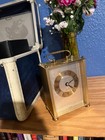 VINTAGE BRASS HAMILTON GERMANY MANTLE OR DESK TOP QUARTZ CLOCK — photo 2