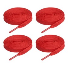 2 Pairs Flat Shoe Laces 2/5" x 55" Polyester Sneaker Shoestring, Red