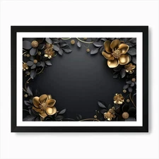 3d Illustration Background With Gol Framed Wall Art Poster Canvas Print Picture