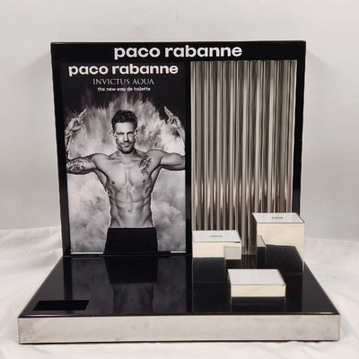 Paco Rabanne Invictus Aqua Retail Store Display Stand Black 16''x 11''x 15.25''