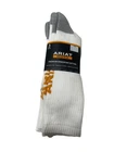 Ariat Premium Ringspun Cotton Crew Work Sock 3 Pair Pack White L