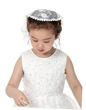 First Communion Veils for Girls Lace Chapel Cap Veil Mantilla Veils White a