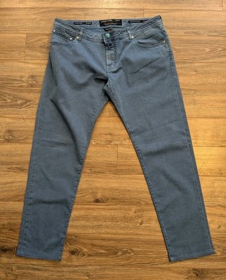 Jacob Cohen Style 625 Handmade Jeans Mens Cobalt Blue Italy Made Denim 38x32