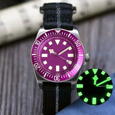 Titanium 42mm Tandorio Purple Dial Sapphire Glass NH35A  Automatic Mens Watch