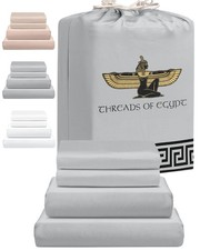 100 Egyptian Cotton Sheets King Size  400 Thread Count  CEA Gold Seal Cert...