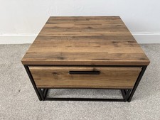 Next Bronx Dark Oak Effect square coffee table nest