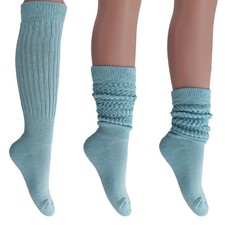 All Cotton Slouch Socks Made in USA 3 PAIR Size 9 to 11