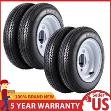 4pcs Trailer Tire Rims 4.80-8 4.80x8 480-8 8 Load Range C 4 Lug Wheel White 6pr