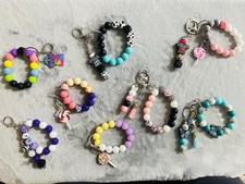 Multicolor Beaded Charm wristlets with keychains
