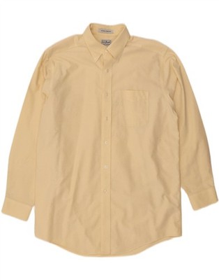 L.L.BEAN Herren Hemd Größe 16 Large gelb Baumwolle DF04