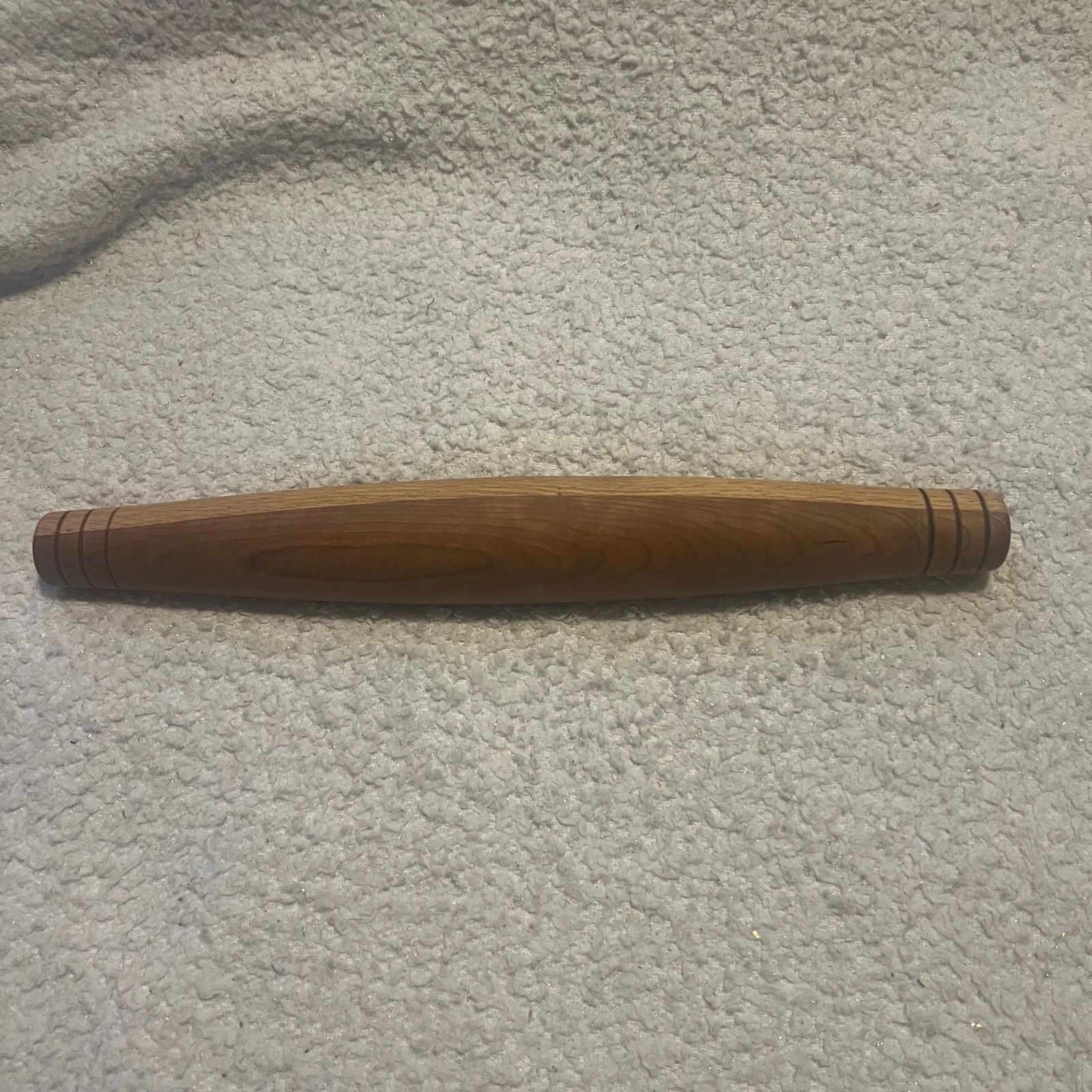Vintage Hand-Turned Tapered French Rolling Pin Solid Natural Wood