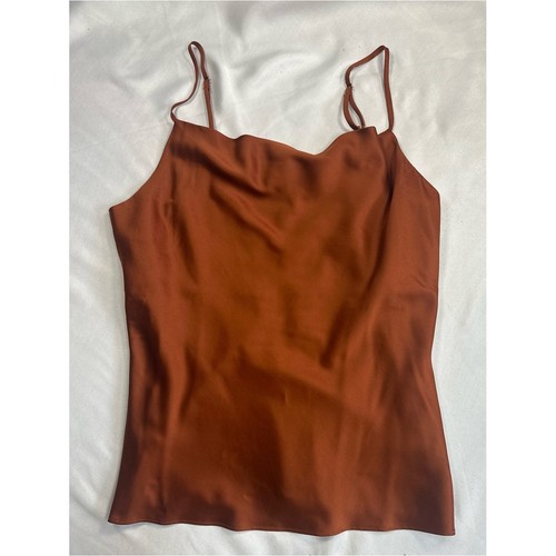 Classic Satin Cowl Neck Camisole - Rust