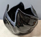 Vintage Van Briggle Black Tulip Swirl Pottery Vase Planter Signed