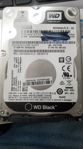 Western Digital Black 500GB, Internal, 5400 RPM, 2.5" (WD5000LPCX) Hard Drive - Picture 1 of 2