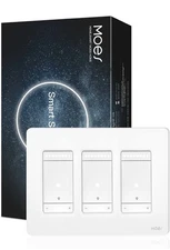 MoesGo Smart Light Switch 3 Gang with Star Ring Design, 2.4GHz WiFi Wall Swit...