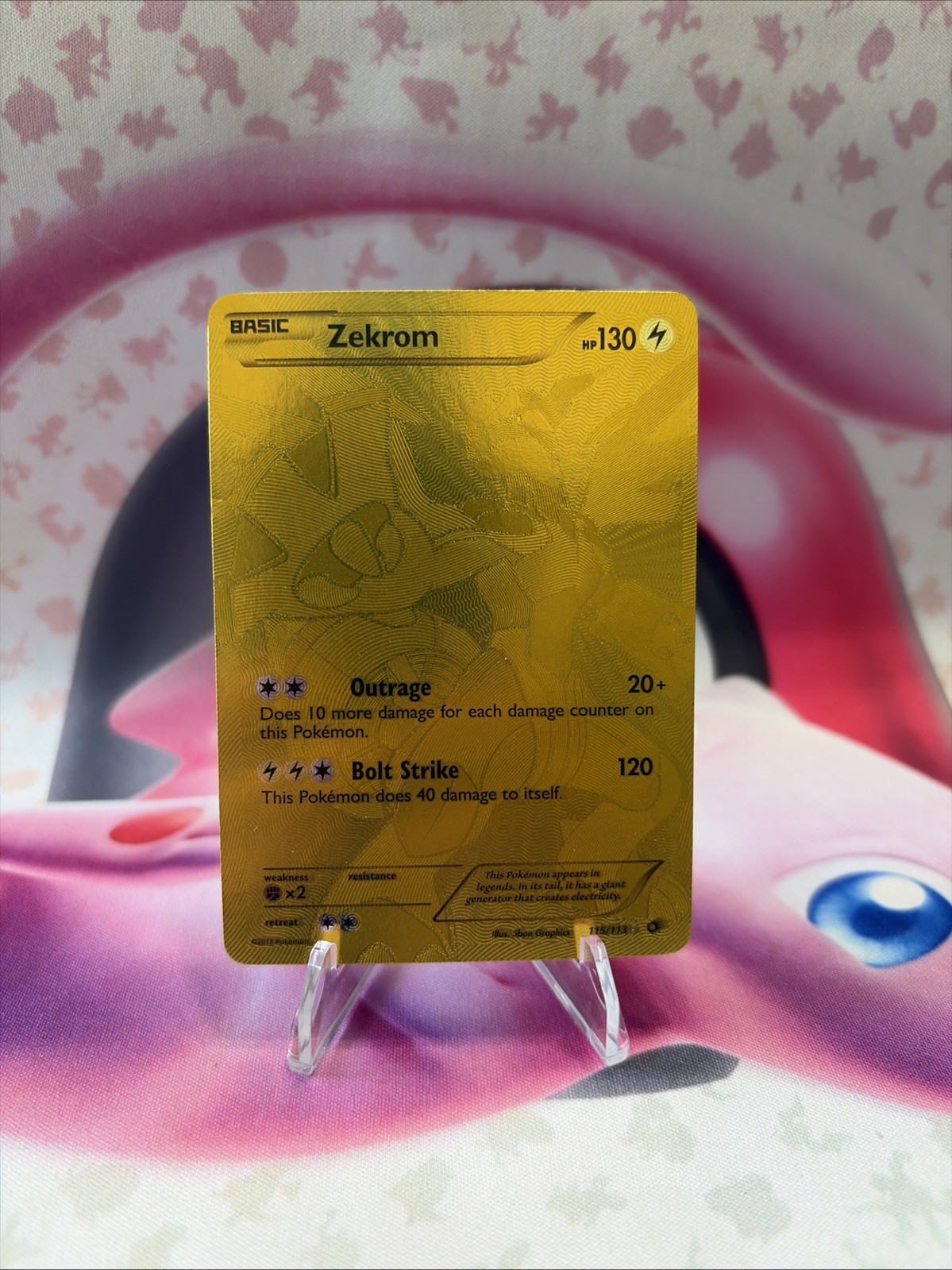 Pokemon Legendary Treasures Zekrom Gold Secret Rare 115/113 LP