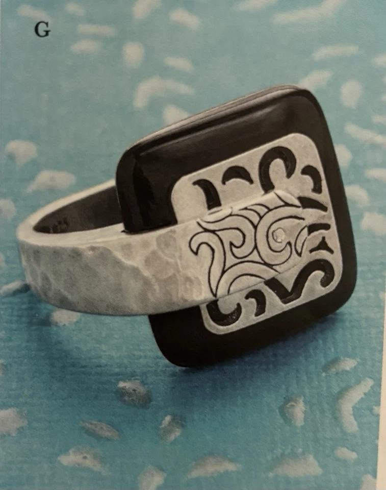 Silpada Blacktop Swirl Agate Sterling Silver Ring - R2390 Size 7 - Image 3 of 4