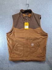 Carhartt Vest Mens XLT Brown Cotton Montana Rugged Flex Duck Relaxed Fit Outdoor