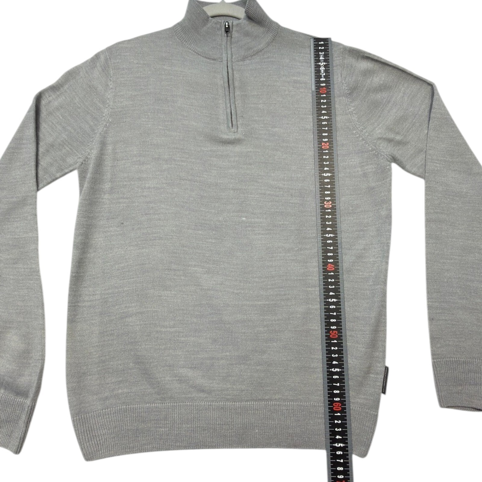 French Connection 1/4 Zip Fleece Men's UK Size S Grey Long Sleeve Turtle Neck image 10