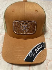 Ariat Mens B-Fit Shield Logo  Mesh Back Snapback Cap Hat