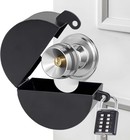 2 Pack Door Knob Lockout Device with Padlock,Temporary Black-2 