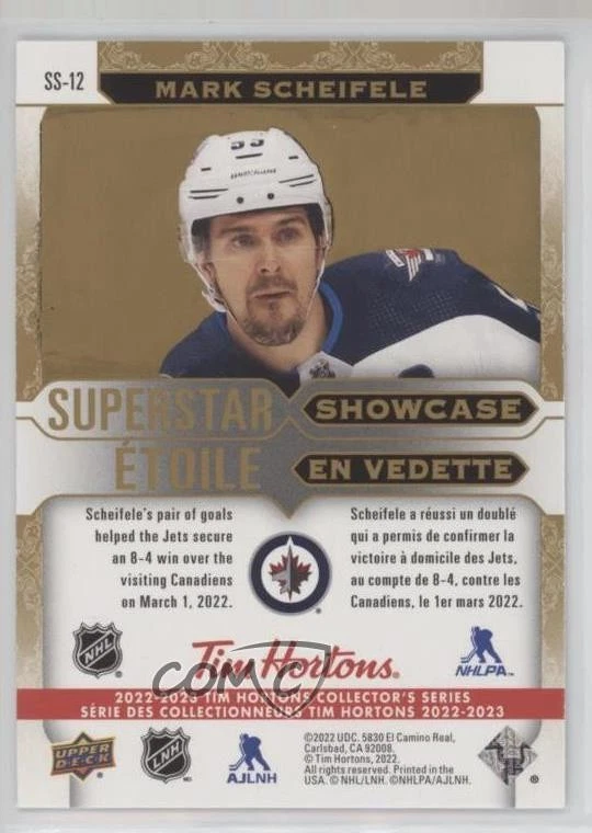 2022 Upper Deck Tim Hortons Collector's Series Superstar Showcase Mark Scheifele - Image 2 of 2