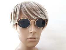 Ray Ban Sunglasses vintage B L oval metal gold green case mod.Arista Used
