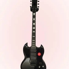 H-H-H Floyd Rose Bridge Electric Guitar SG Black Solid Mahogany Body&Neck