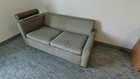 2-Seat Loveseat Gray Solid Fabric Upholstery w/ Cushions fold out bed — photo 2