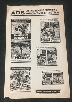 SUPER RARE! Andy Milligan's BLOODTHIRSTY BUTCHERS 1970 ORIGINAL
