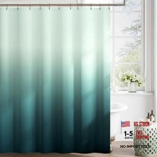 Ombre Teal Shower Curtain - 12 Metal Hooks 70"W x 72"L - Pack of 1