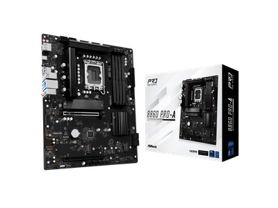 ASRock B860 Pro-A LGA 1851 Intel B860 SATA 6Gb/s DDR5 Intel Core Ultra  ATX Moth