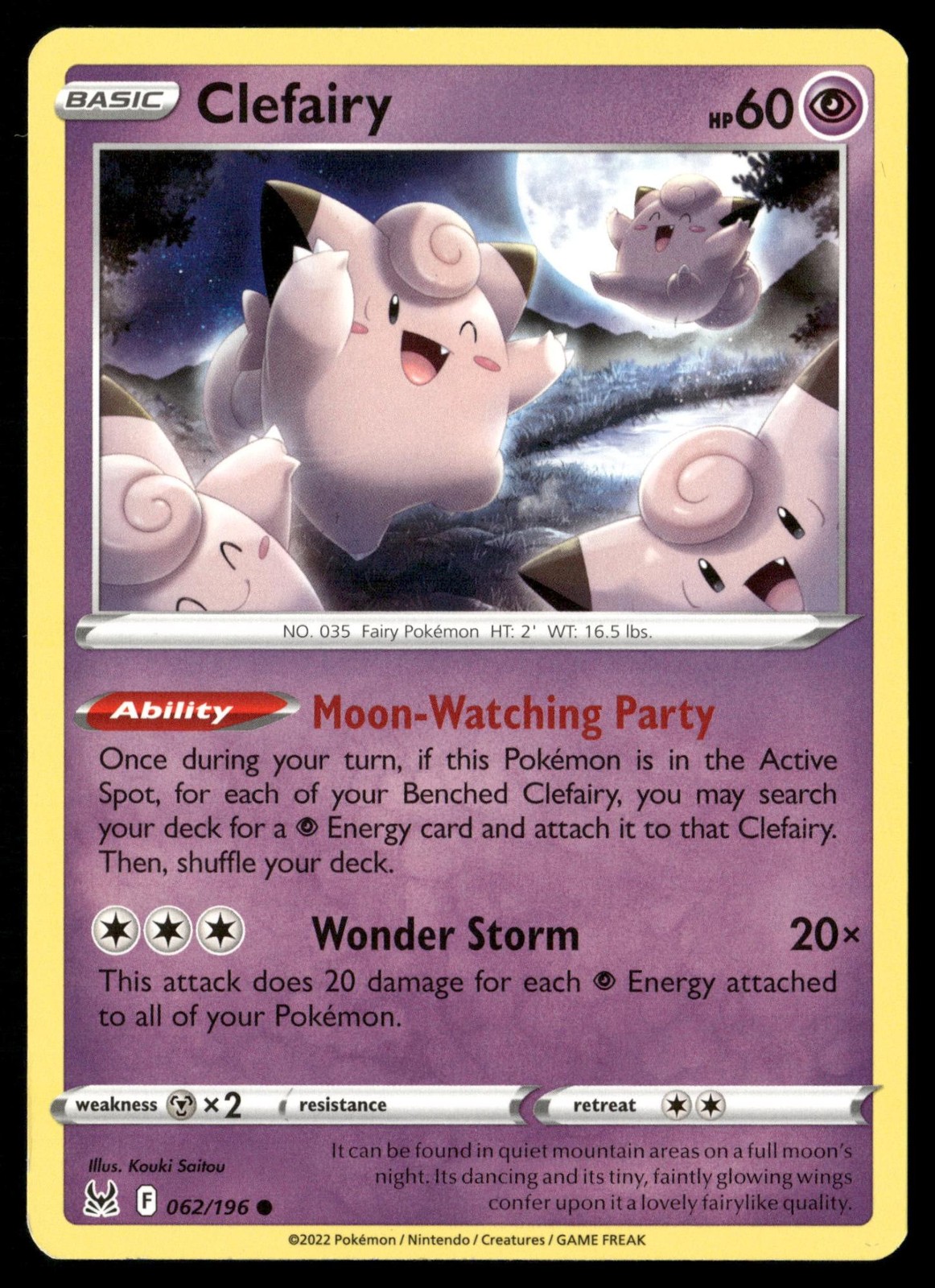 Clefairy 062/196 Common Lost Origin Pokemon Near Mint