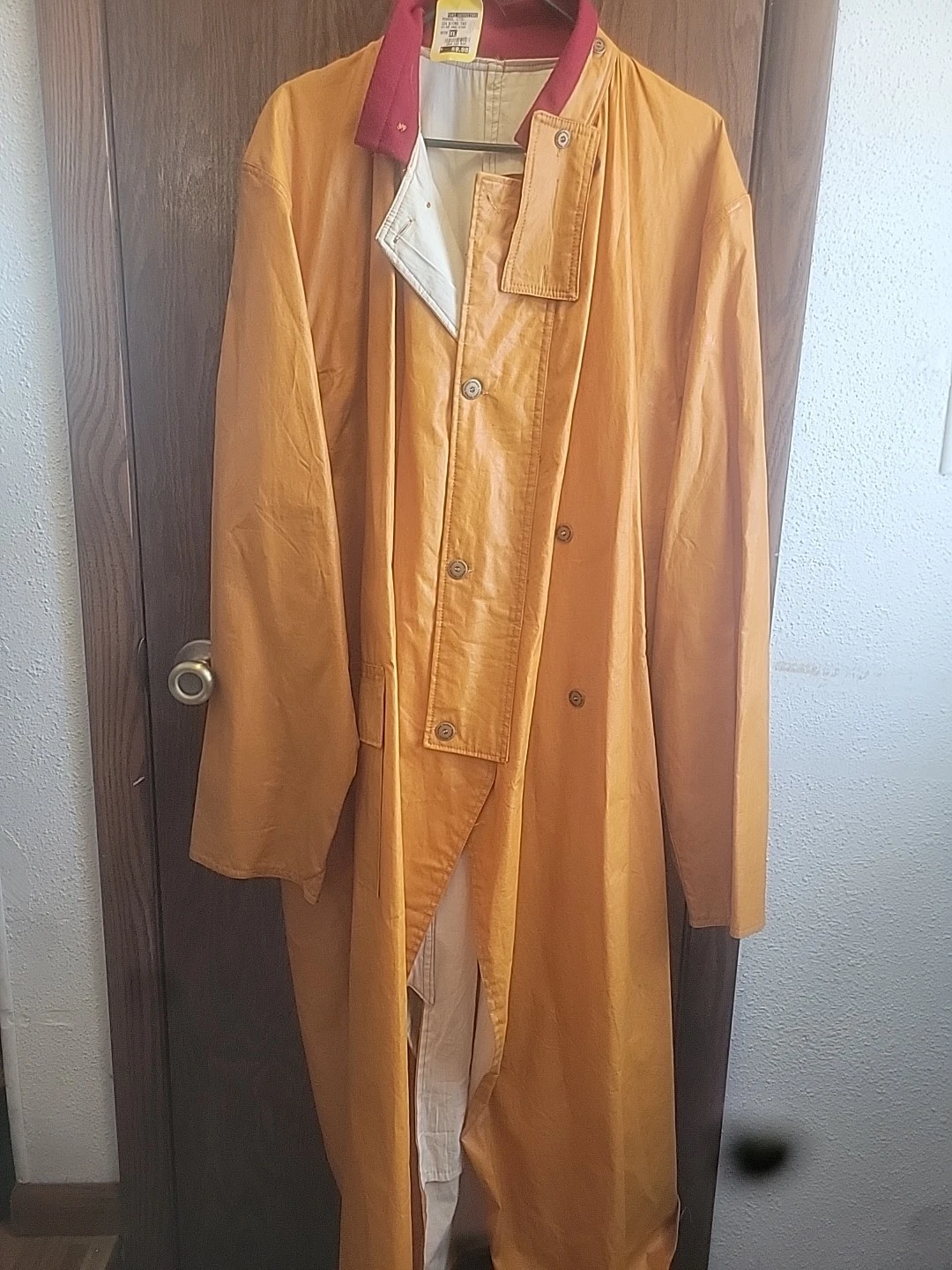 Wyoming Trader Rain Trench Coat Riding Motorcycle Jacket Yellow XL
