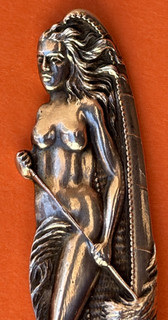 INDIAN NUDE LADY SACRIFICE SANTA FE NEW MEXICO STERLING SILVER SOUVENIR SPOON