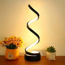 Modern Spiral LED Table Lamp 3 Color Touch Control Dimmable Bedside Night Light