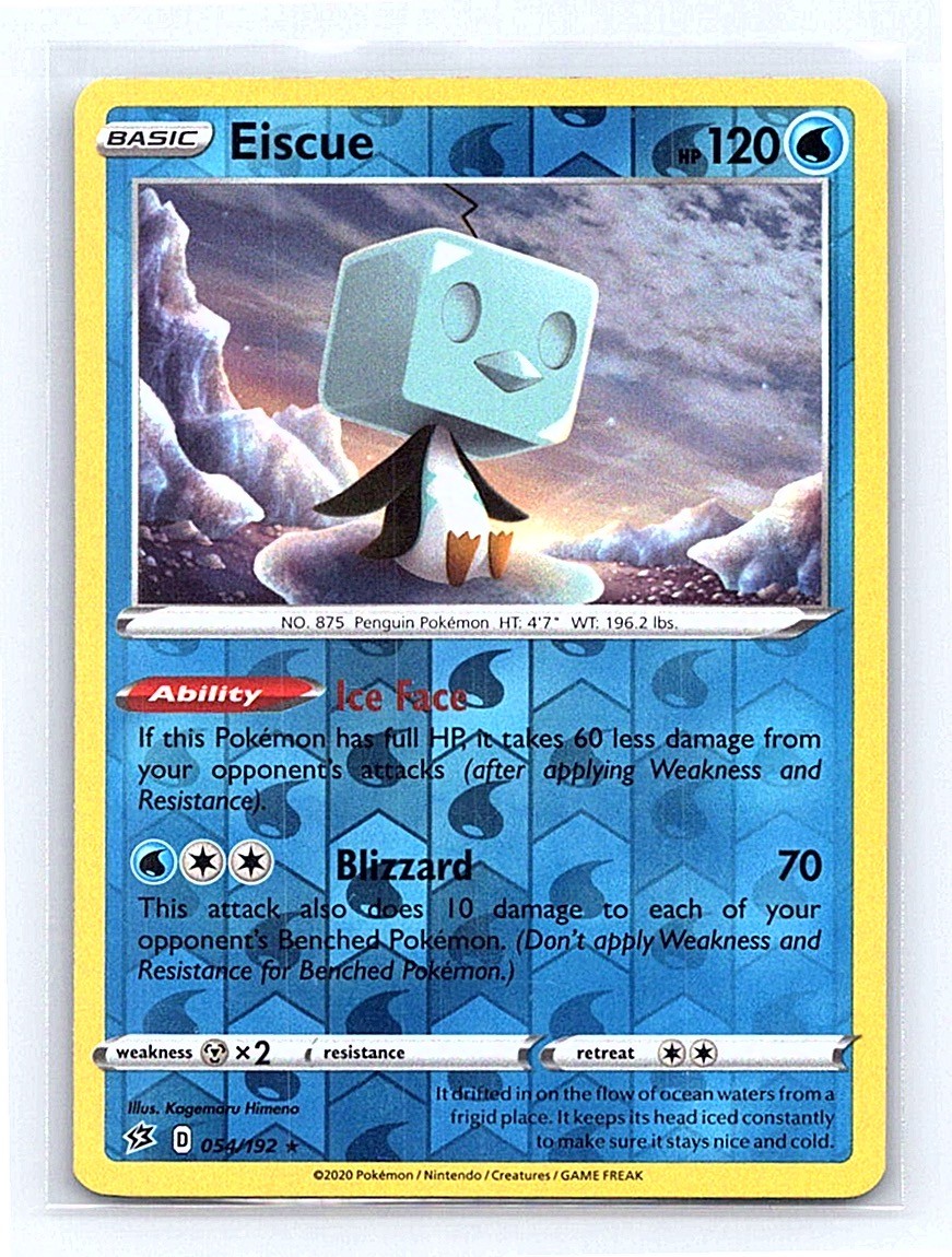 Eiscue Reverse Holo 054/192 SWSH02: Rebel Clash Holo Rare NM