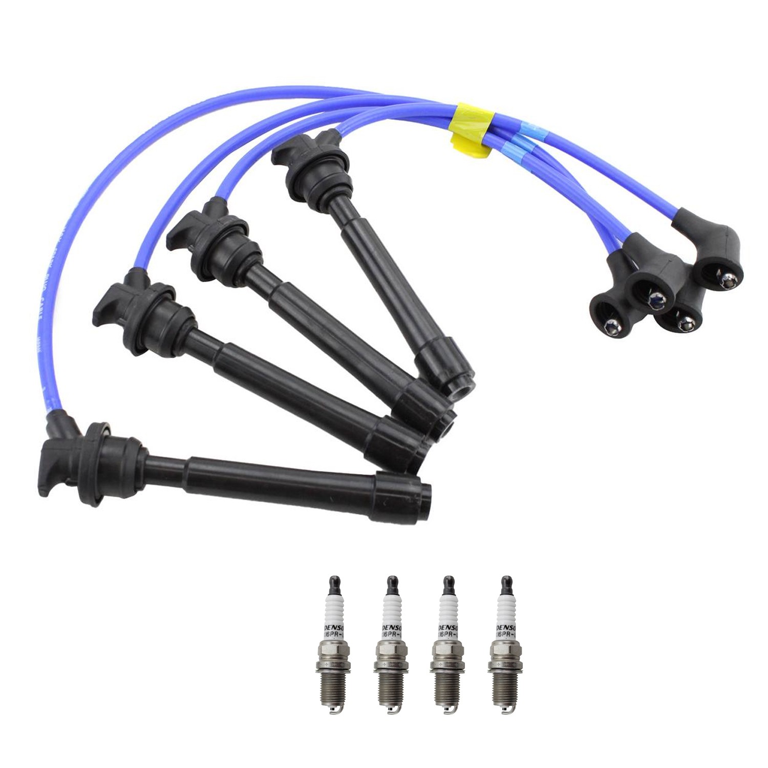 NGK Wire Set And Denso 4 Standard Spark Plugs Kit for Elantra Spectra5 2.0L L4