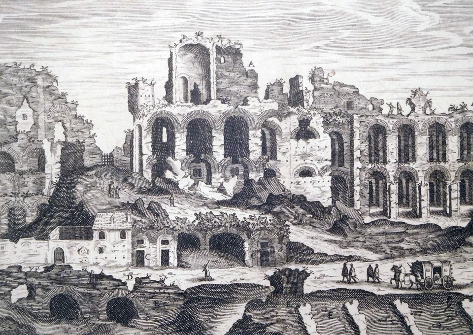 Kupferstich, Ruinen auf dem Palatin in Rom, Ae. Sadeler, 1606, H 160, Prag - Bild 3 von 4