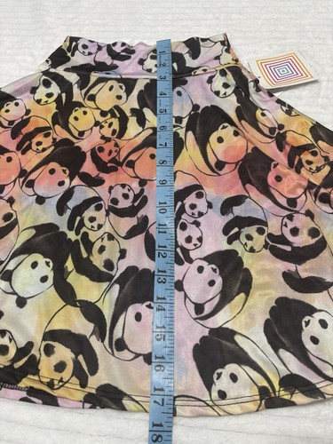 Lularoe Azure Skater Skirt Girls Sz 6 Midi Multicolor Panda Pull On Stretch NWT - Picture 6 of 10