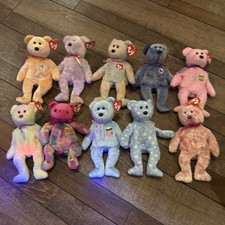 TY Beanie Buddies Bears Lot of 10 All With Tags - Great Condition TY1