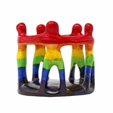 Rainbow Circle of Friends Painted Sculpture, 3 to 3.5- inch