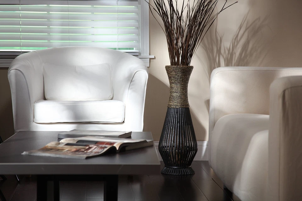 Tall Bamboo Wood Floor Vase 26" High. Ideal Gift for Wedding, Special Occasio... - Image 3 of 4