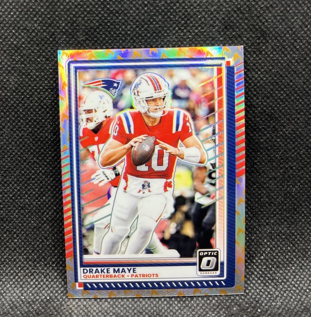Drake Maye Fire Emoji Prizm 2025 Panini Donruss Optic Football #47 SSP Card Rare