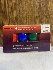 4 Indoor/Outdoor Replacement Bulbs C-9 120 Volts Intermediate Base Candelabra